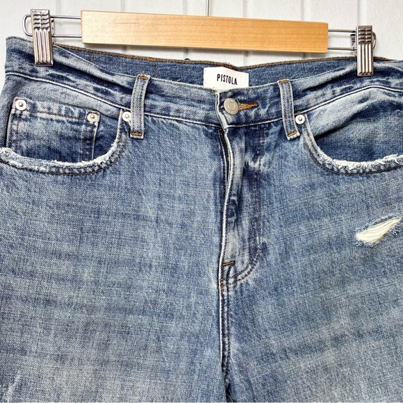 Pistola Blue Distressed Boyfriend Jeans Size 28 Style#P6626KEE-ATD‎ - Picture 3 of 13